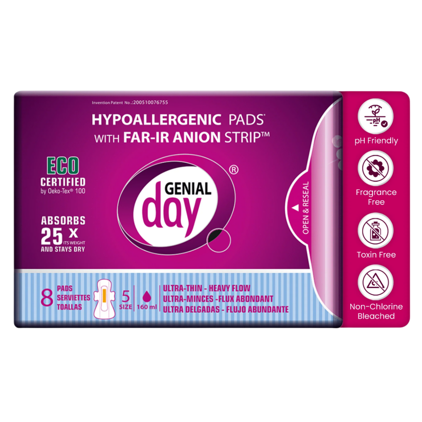 Genial Day hypoallergenic heavy flow pads