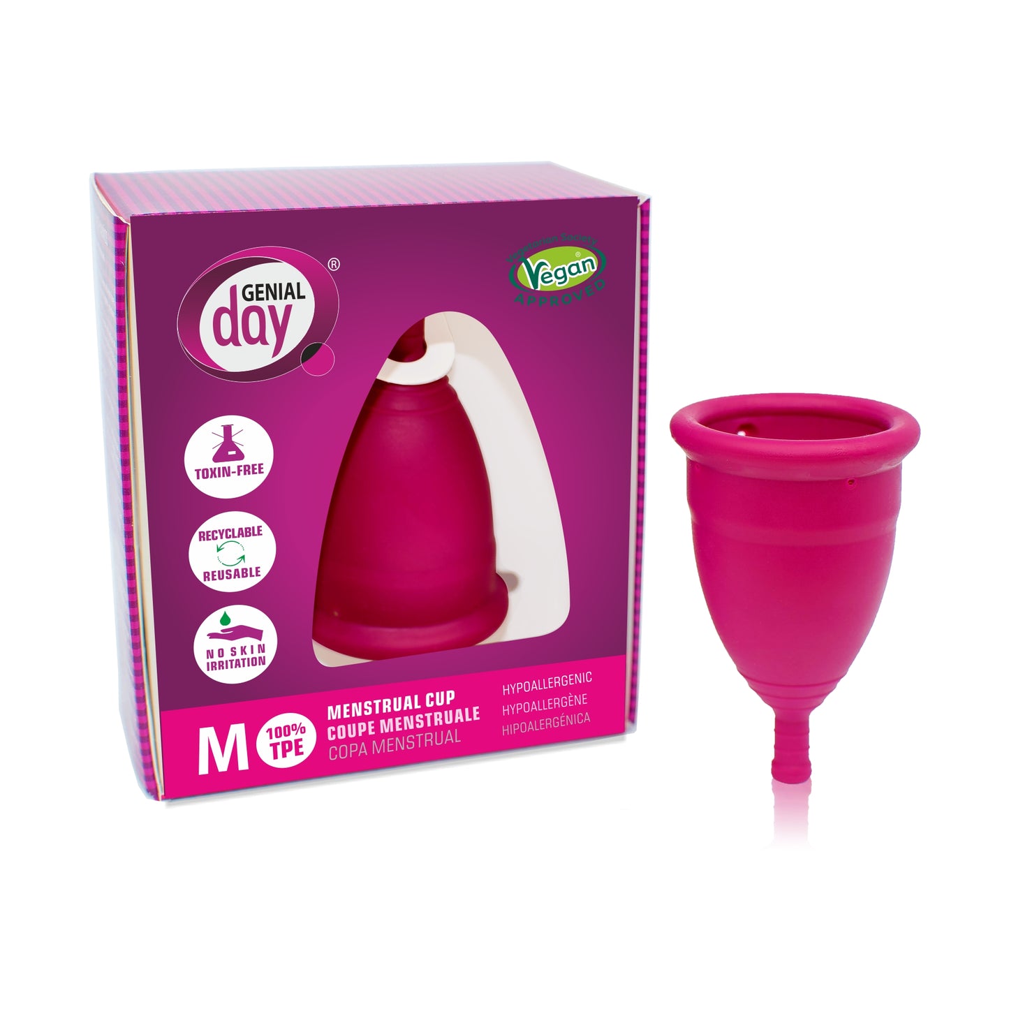 Genial Day menstrual cup made of TPE
