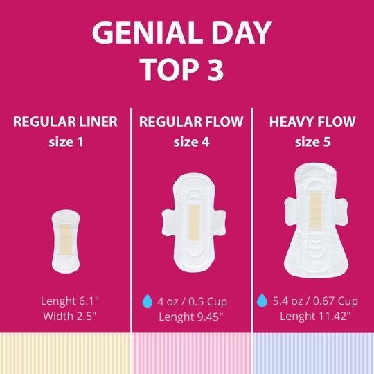 Genial Day pads and liners size