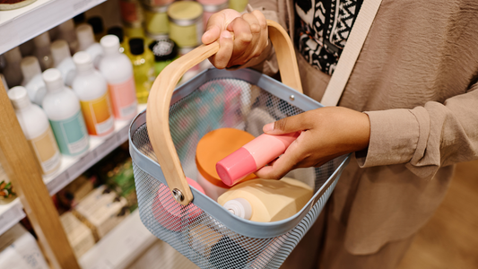 Woman shopping cosmetics