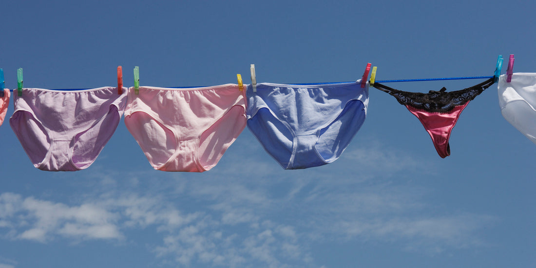 Woman Holding Loose Granny Underwear Stock Image - Image of