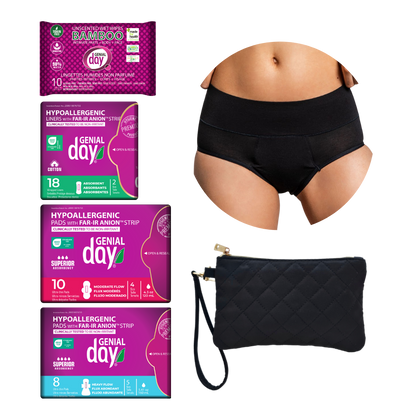 First period kit with period panties