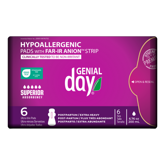 Genial Day eco-certified postpartum pads