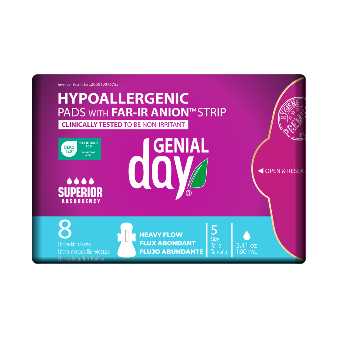 Genial Day hypoallergenic heavy flow pads