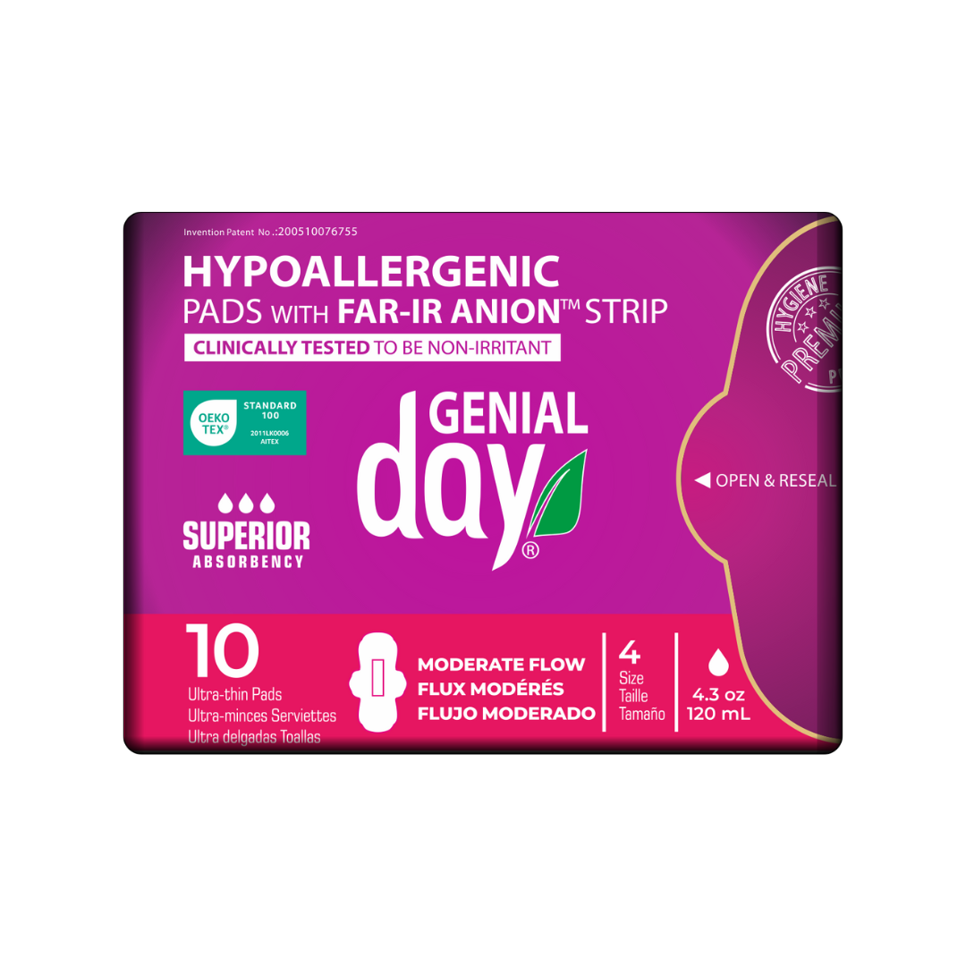 Genial Day eco-certified hypoallergenic regular flow pads