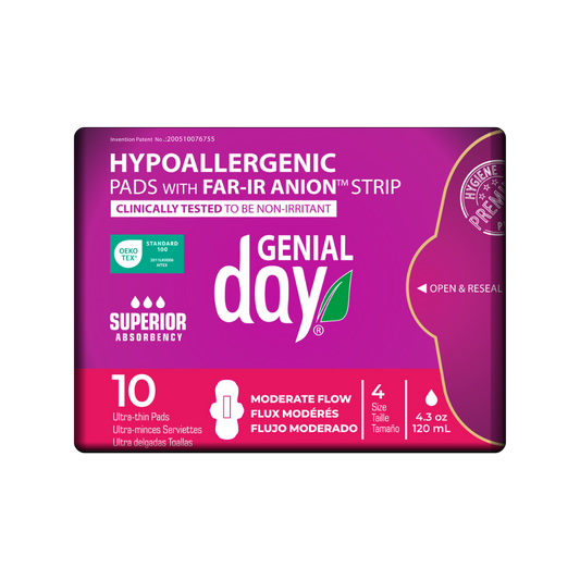 Genial Day eco-certified hypoallergenic regular flow pads