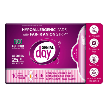 Genial Day eco-certified hypoallergenic regular flow pads