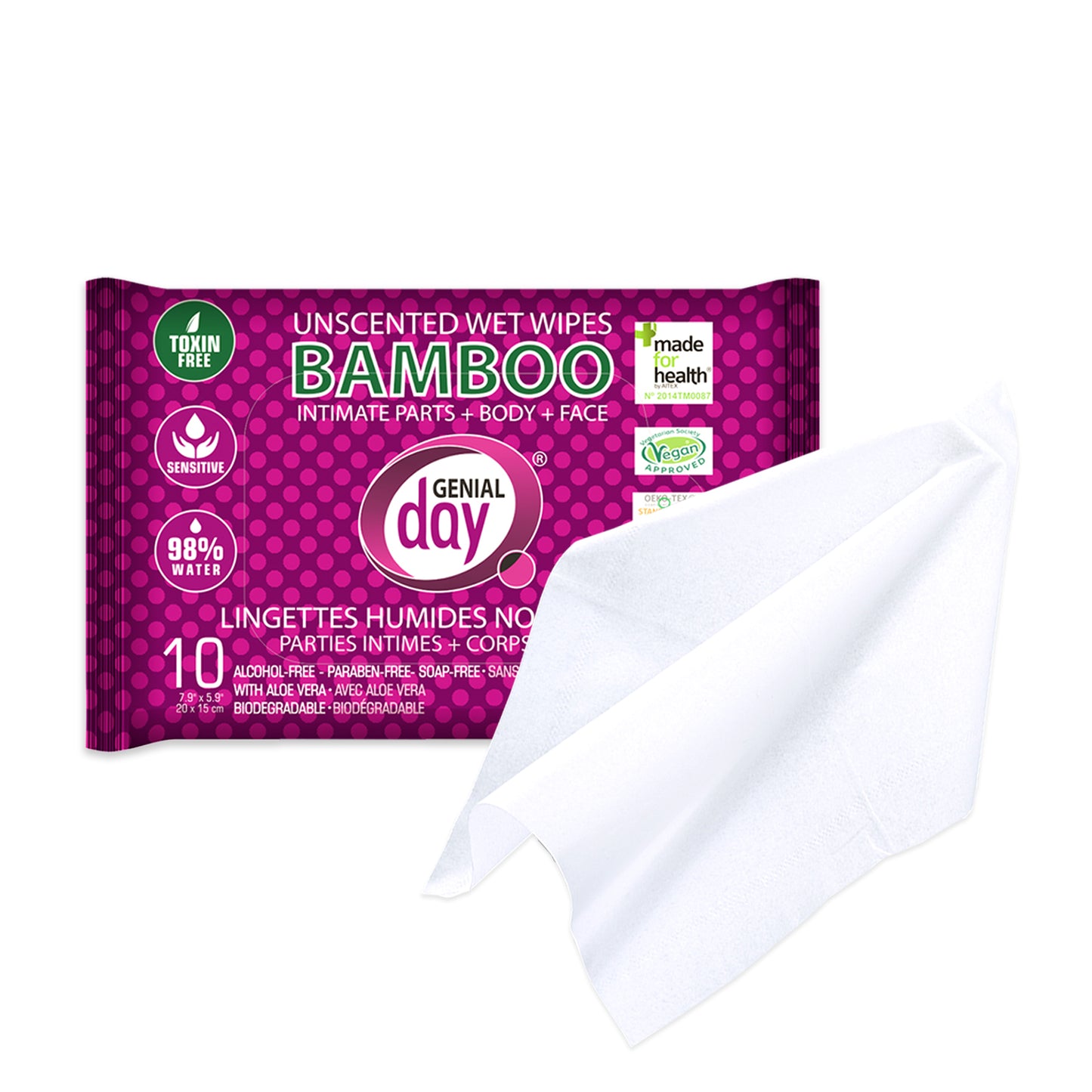 Genial Day Wet Wipes, Bamboo Wet Wipes